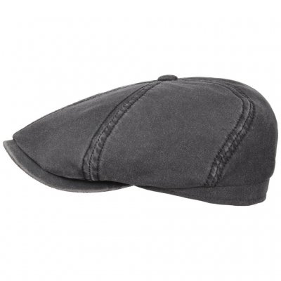 Flat cap - Stetson Brooklin Old Newsboy Cap (zwart)