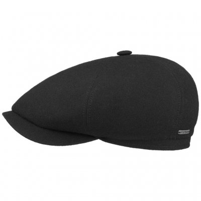 Flat cap - Stetson Oregon Wool/Cashmere (zwart)