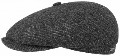 Flat cap - Stetson Hatteras Wool Rough (antraciet)