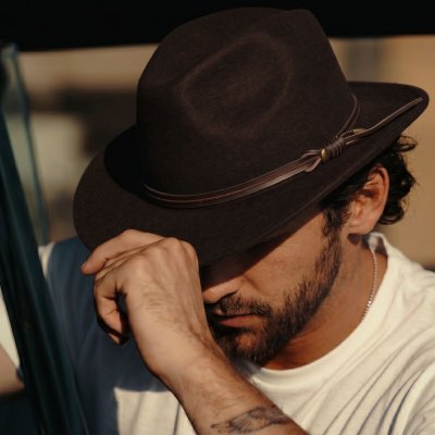 Hoeden - Gårda Vicenza Crushable Wool felt Fedora (bruin)