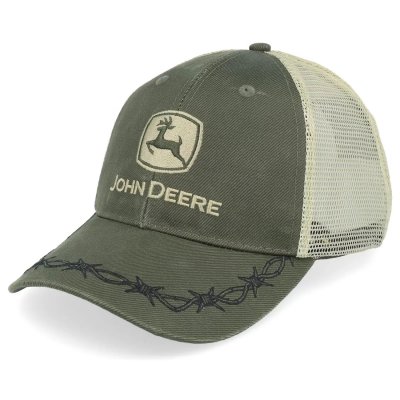 Kap - John Deere Oilskin Look Mesh Back Cap (olijfgroen/offwhite)