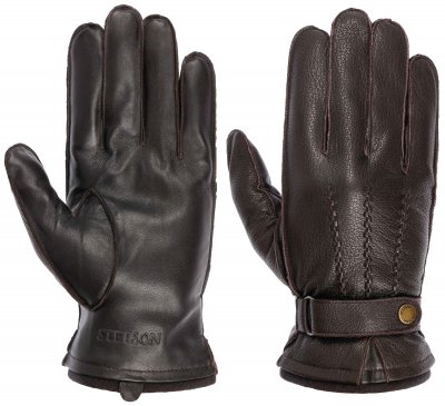 Handschoenen - Stetson Men's Goat/Sheep Leather Gloves (donker bruin)