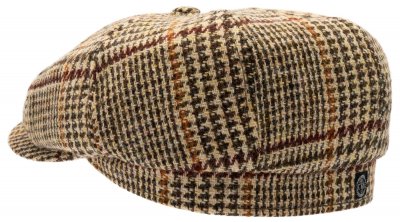 Flat cap - CTH Ericson Glen Check Harris Tweed (beige)