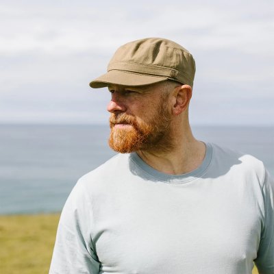 Flat cap - Jaxon Hats Herringbone Arm yCap (olijf)