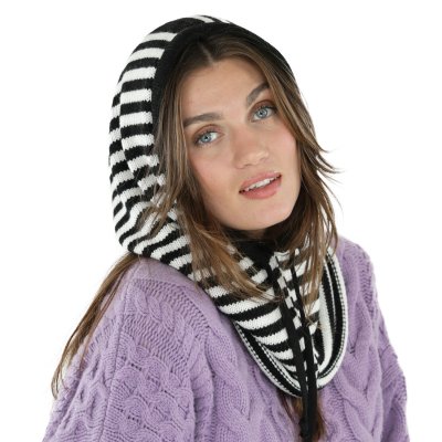Bivakmuts - Gårda Valloire Striped Wool Mix Balaclava (zwart/wit)