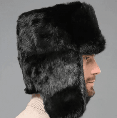 Pilotenmuts - Trapper Hat with Faux Fur (Zwart)