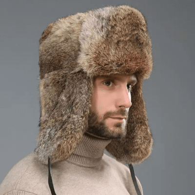 Pilotenmuts - Trapper Hat with Faux Fur (Bruin)