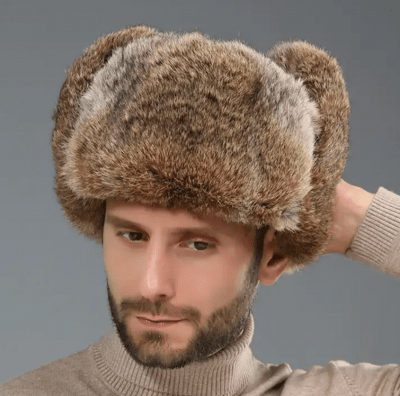 Pilotenmuts - Trapper Hat with Faux Fur (Bruin)