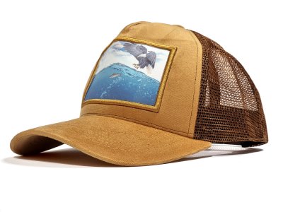 Caps - Gårda Velvet Trucker Eagle Fish Hunting (orange)