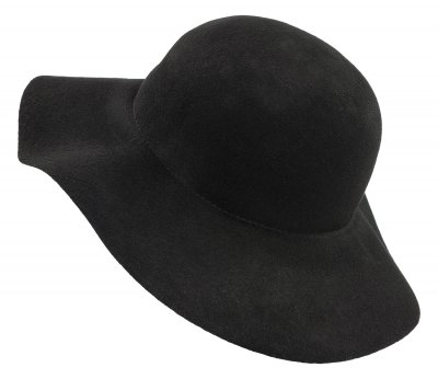 Hoeden - Gårda Lessia Floppy Wool Hat (zwart)