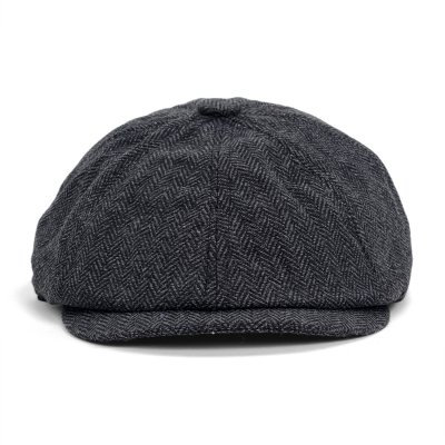 Flat cap - Gårda Aberdour Newsboy (zwart/grijs)