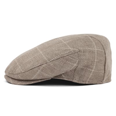 Flat cap - Gårda Bradshaw Checkered Sixpence (beige)