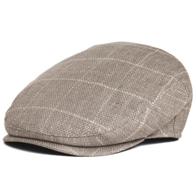 Flat cap - Gårda Bradshaw Checkered Sixpence (beige)