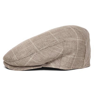 Flat cap - Gårda Bradshaw Checkered Sixpence (beige)