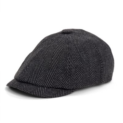 Flat cap - Gårda Burrelton Newsboy (donkergrijs)