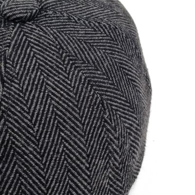 Flat cap - Gårda Burrelton Newsboy (donkergrijs)