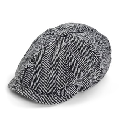 Flat cap - Gårda Lanark Newsboy (zwart/wit)