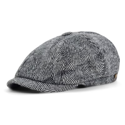 Flat cap - Gårda Lanark Newsboy (zwart/wit)