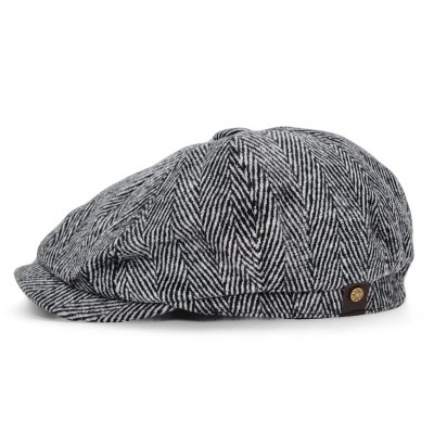 Flat cap - Gårda Lanark Newsboy (zwart/wit)