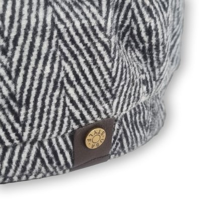 Flat cap - Gårda Lanark Newsboy (zwart/wit)