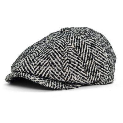 Flat cap - Gårda Coulter Newsboy (zwart/wit)