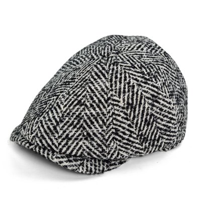 Flat cap - Gårda Coulter Newsboy (zwart/wit)
