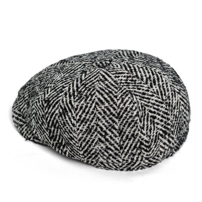 Flat cap - Gårda Coulter Newsboy (zwart/wit)