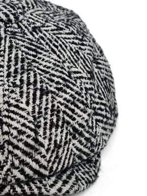 Flat cap - Gårda Coulter Newsboy (zwart/wit)