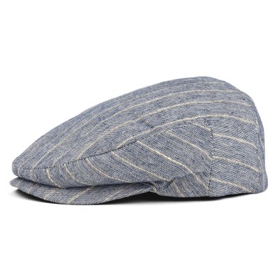 Flat cap - Gårda Edington Striped Sixpence (blauw)