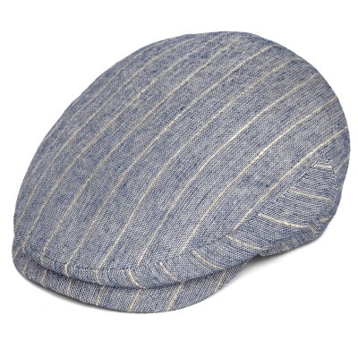 Flat cap - Gårda Edington Striped Sixpence (blauw)