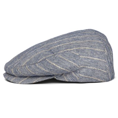 Flat cap - Gårda Edington Striped Sixpence (blauw)