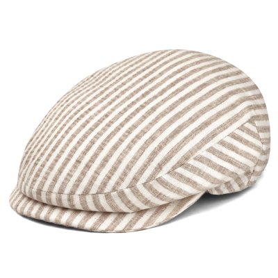 Flat cap - Gårda Gargery Striped Sixpence (beige)