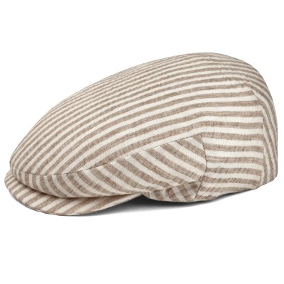 Flat cap - Gårda Gargery Striped Sixpence (beige)