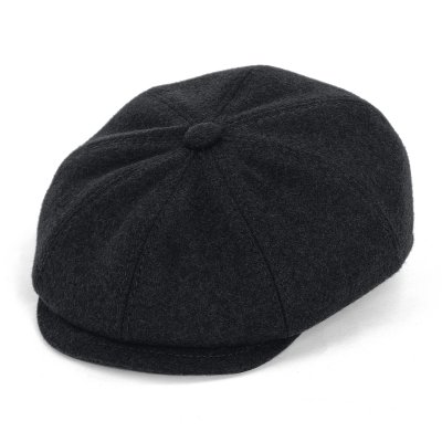 Flat cap - Gårda Premium Larkhall Wool Newsboy (zwart)