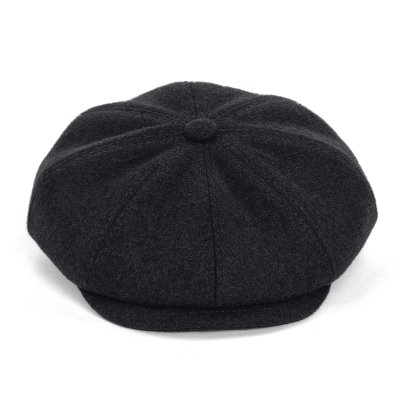 Flat cap - Gårda Premium Larkhall Wool Newsboy (zwart)