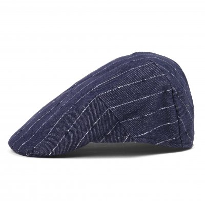 Gubbkeps / Flat cap - Gårda Pomonte Linen Mix Flat Cap (blå)