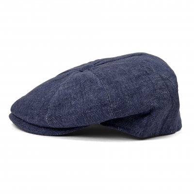 Gubbkeps / Flat cap - Gårda Vero Linen Newsboy Cap (blå)