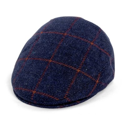 Flat cap - Gårda Premium Warrington Wool Sixpence (blauw)