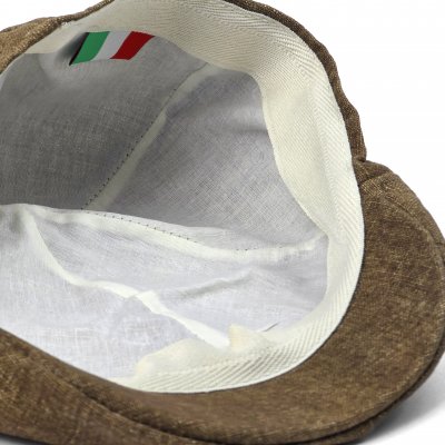 Flat Cap - Gårda Tallone Linen Flat Cap (bruin)