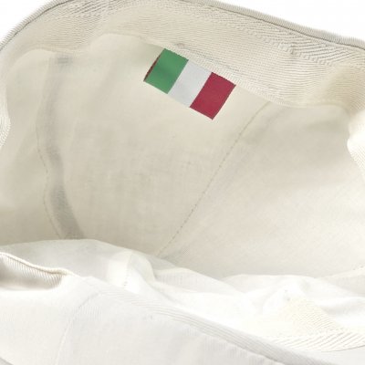 Gubbkeps / Flat cap - Gårda Tallone Linen Flat Cap (vit)