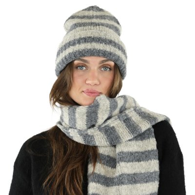 Sjaals - Gårda Grindelwald Striped Wool Mix Scarf (beige/grijs)