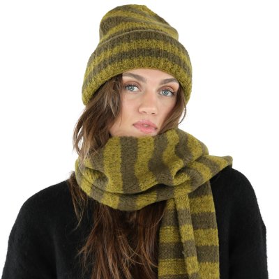 Sjaals - Gårda Grindelwald Striped Wool Mix Scarf (groente)