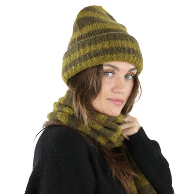 Sjaals - Gårda Grindelwald Striped Wool Mix Scarf (groente)