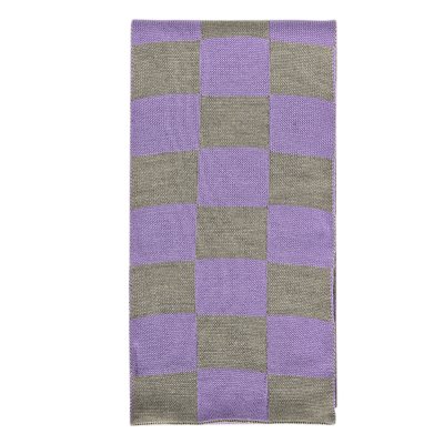 Sjaals - Gårda Kitzbühel Merino Wool Check Scarf (paars/beige)