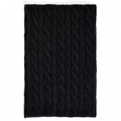 Sjaals - Gårda Sölden Cable Knit Wool Mix Scarf (zwart)