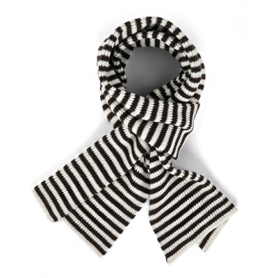 Sjaals - Gårda Engelberg Striped Wool Mix Scarf (bruin/wit)