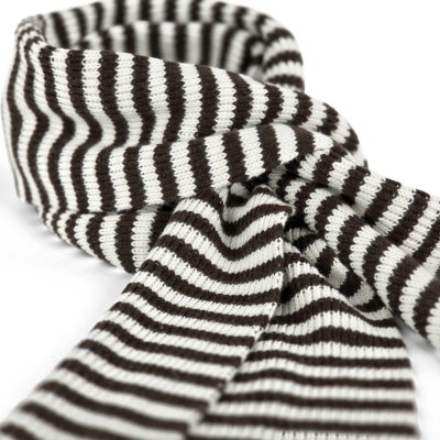 Sjaals - Gårda Engelberg Striped Wool Mix Scarf (bruin/wit)