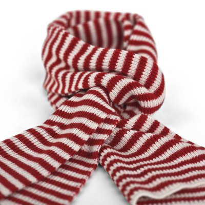 Sjaals - Gårda Engelberg Striped Wool Mix Scarf (rood/wit)