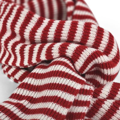 Sjaals - Gårda Engelberg Striped Wool Mix Scarf (rood/wit)