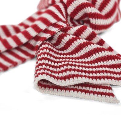 Sjaals - Gårda Engelberg Striped Wool Mix Scarf (rood/wit)